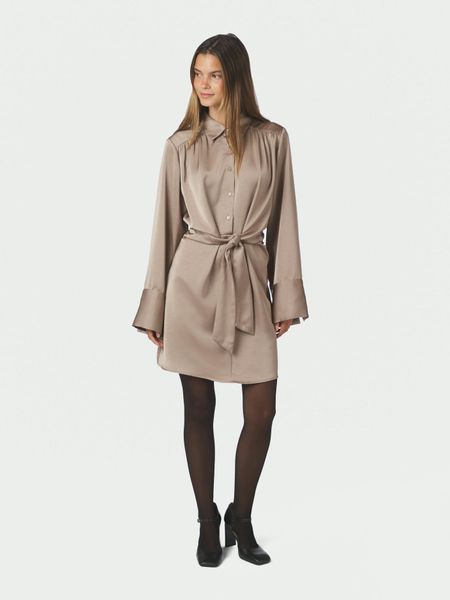 Hovedbilde Biria Heavy Sateen Dress Dark Taupe