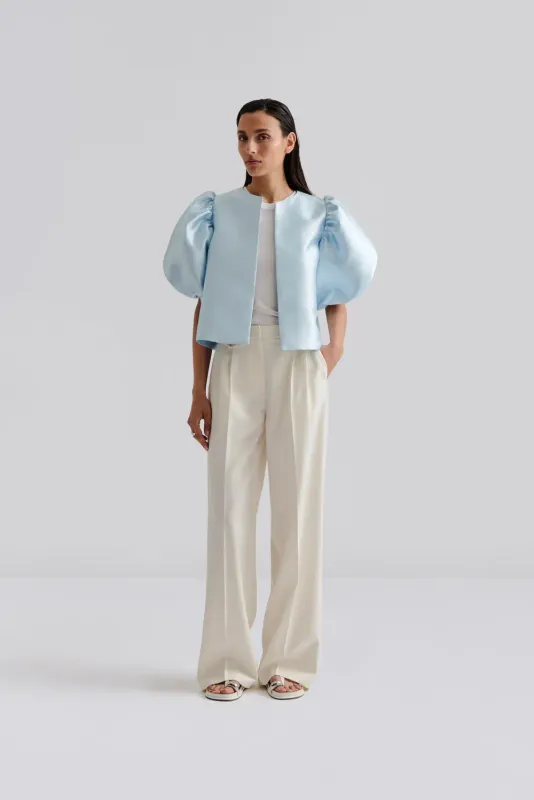 Cleo Pouf Sleeve Blouse Ice Blue