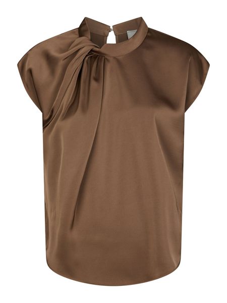 Hovedbilde Fleur Drapy Satin Blouse Dusty Brown