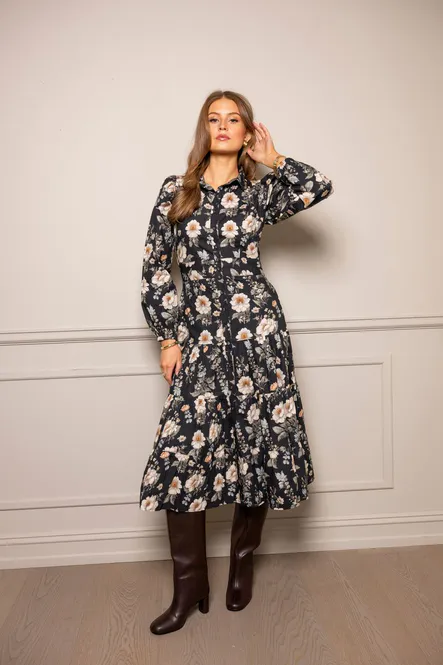 Hovedbilde Vicky Midi Dress Antique Black Poplin
