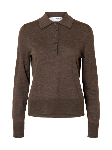 Hovedbilde SlfThea Ls Knit Merino Collar Neck Delicioso