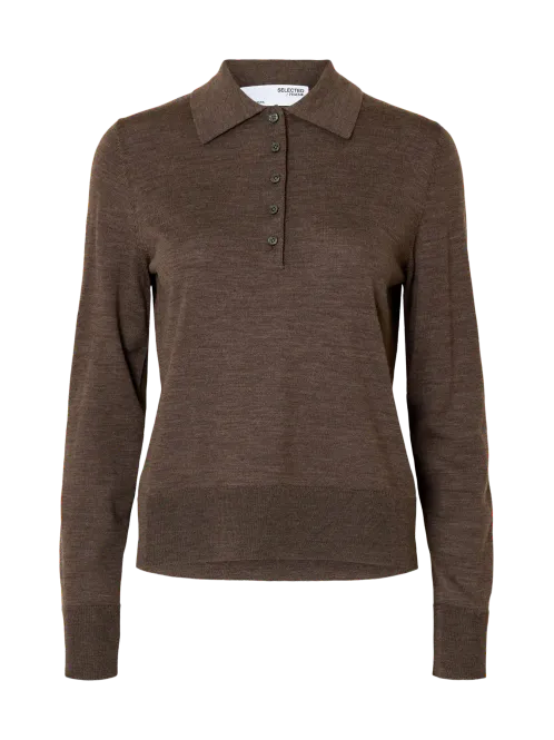 Hovedbilde SlfThea Ls Knit Merino Collar Neck Delicioso