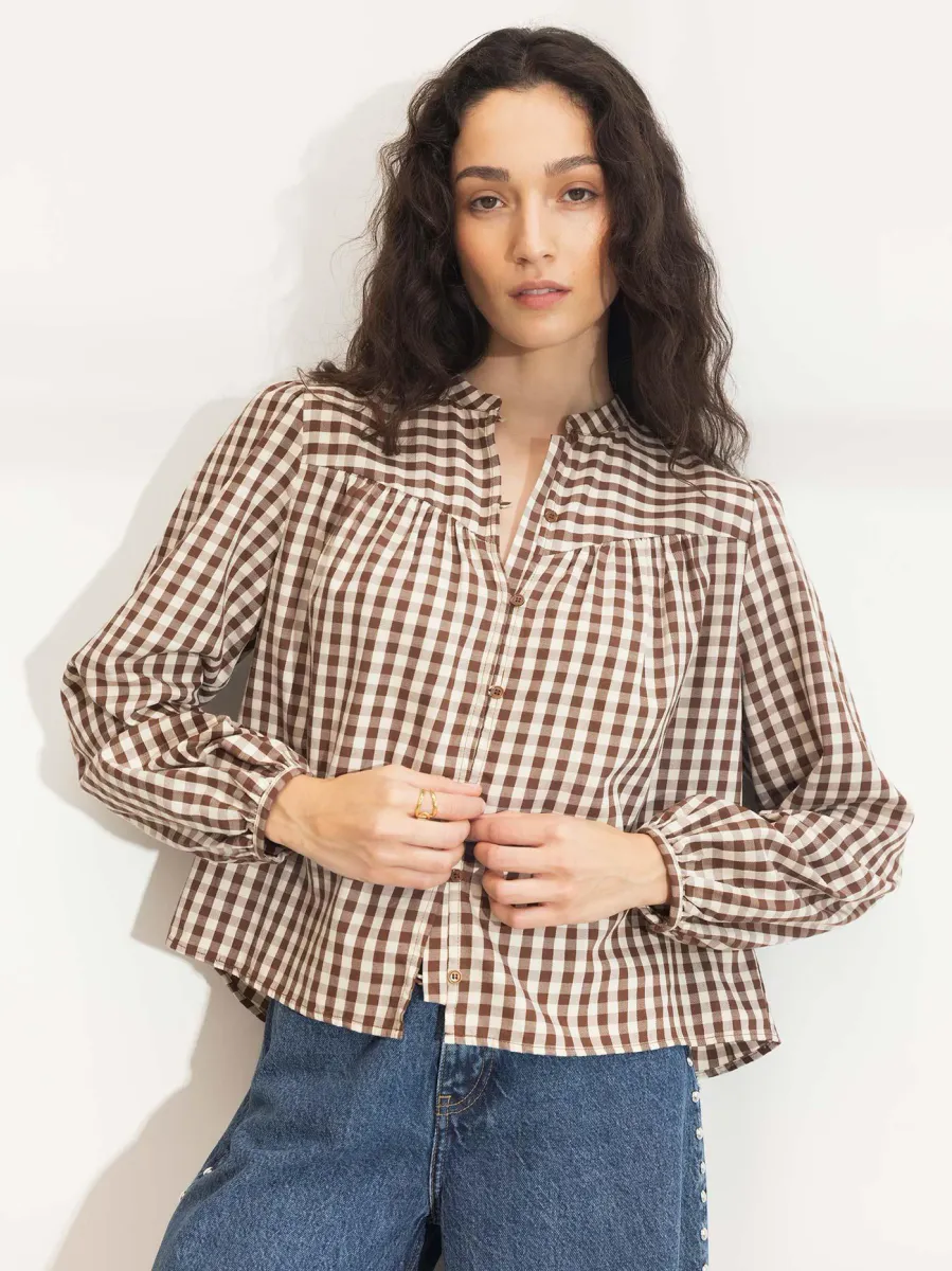 Bellier Blouse Brown Check