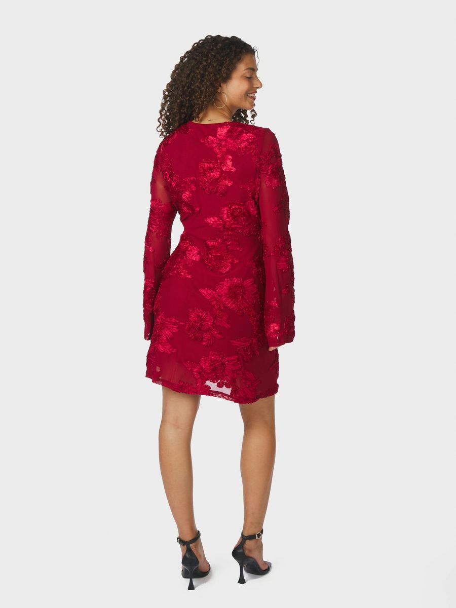 Dirina Big Flower Mesh Dress Red