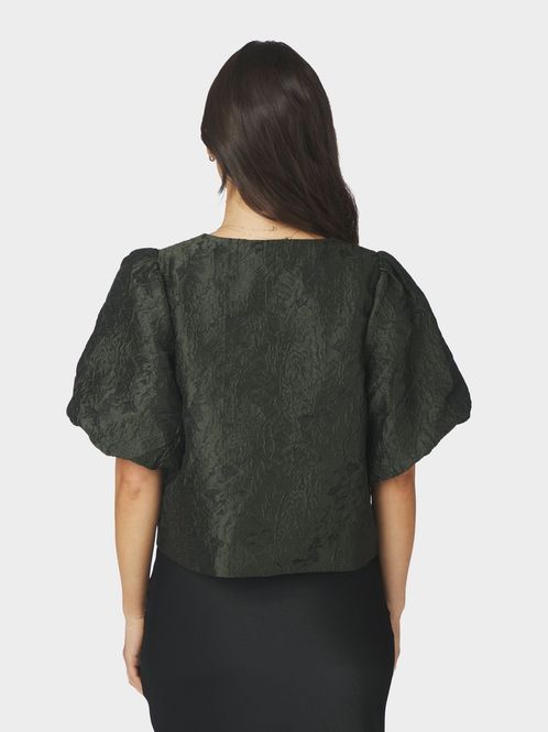 Hovedbilde Aisa Brocade Blouse Dark Green