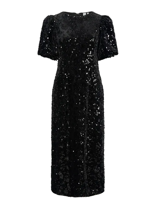 YasSofie 2/4 Sequin Midi Dress Black