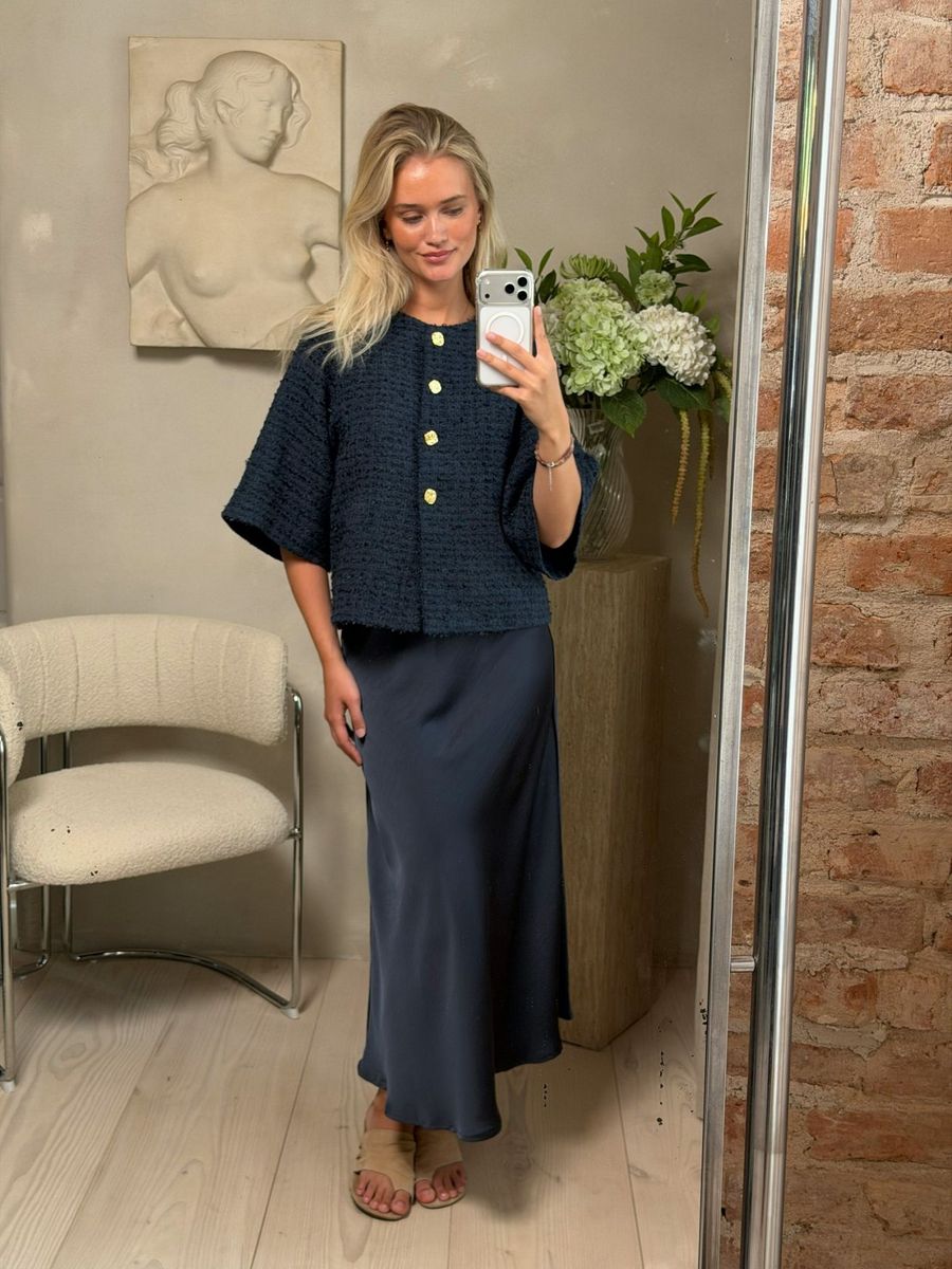 Rosella Boucle Mini Jacket Navy