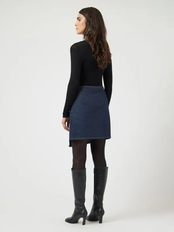 YasLisana Short Denim Skirt Dark Blue Denim