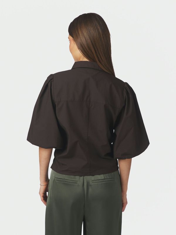 Ismara Solid Shirt Dark Brown