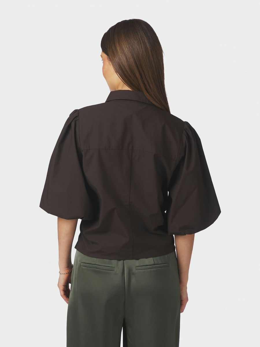 Ismara Solid Shirt Dark Brown