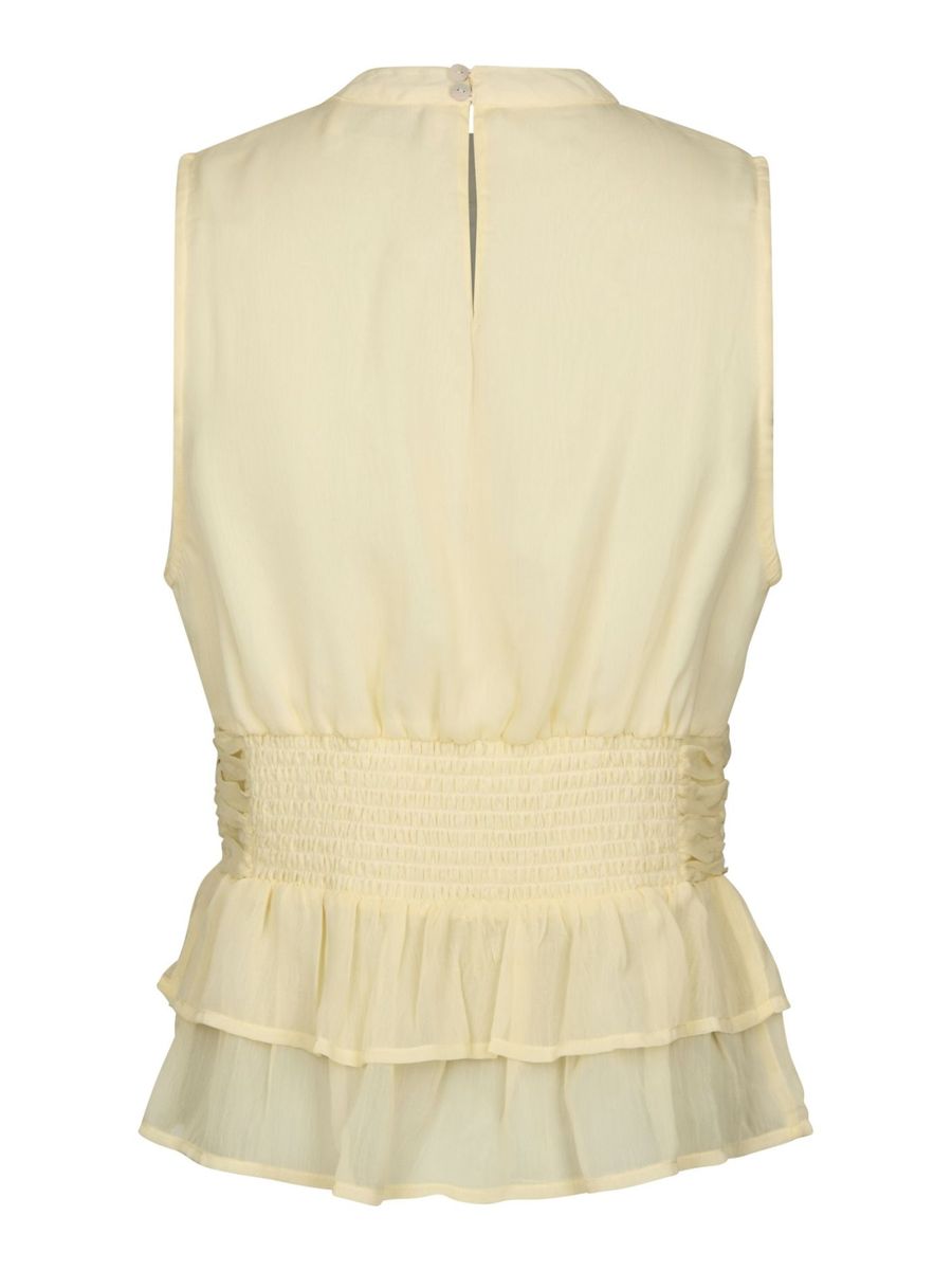 Ansol Solid Chiffon Top Light Yellow