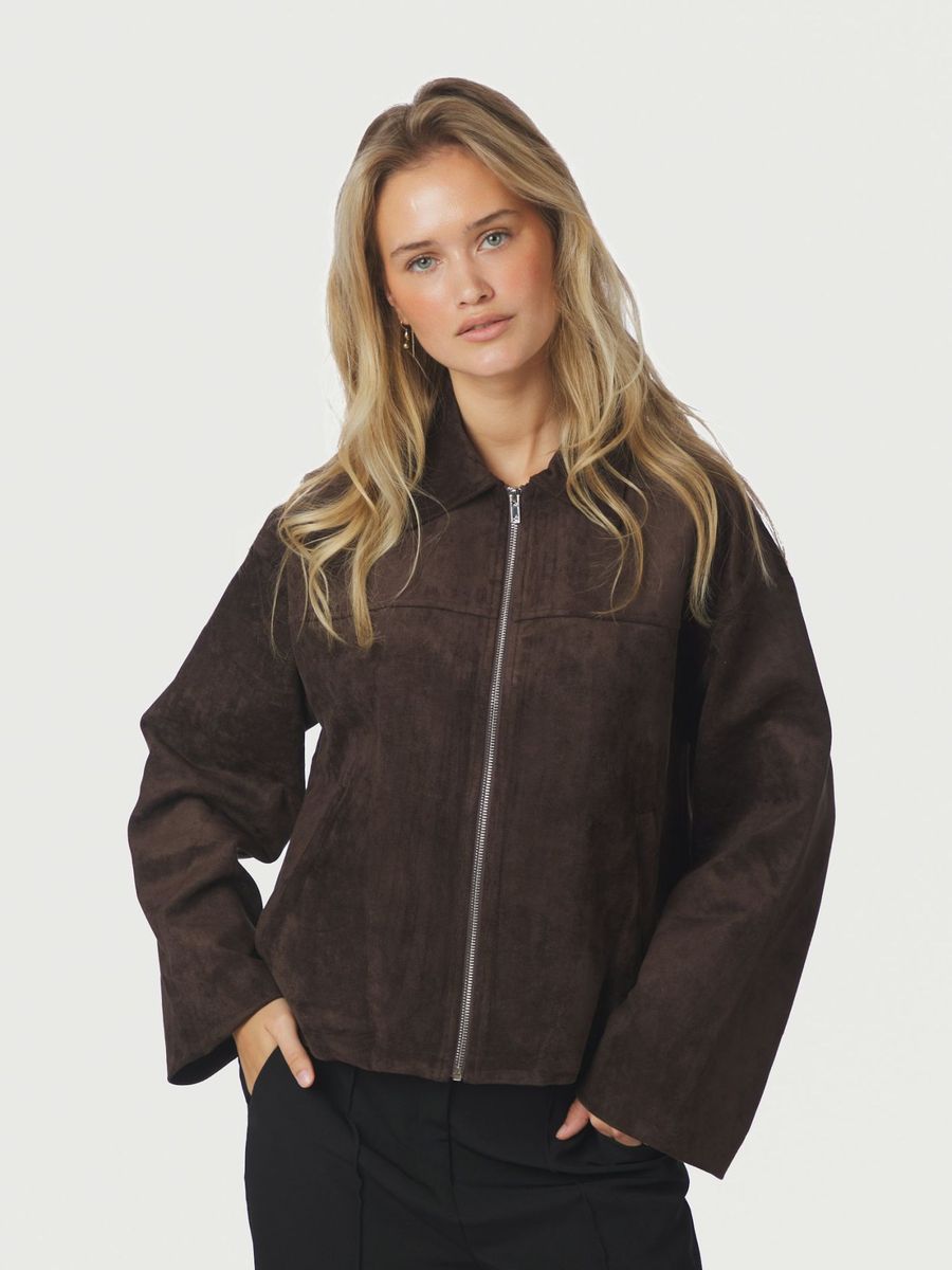 Titan Faux Suede Jacket Brown