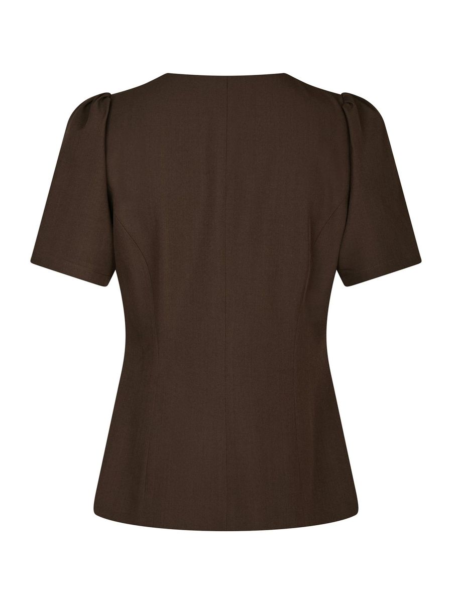 Jules Structure Blouse Dark Brown
