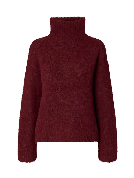 Hovedbilde SlfGabriella Knit High Neck Tawny Port