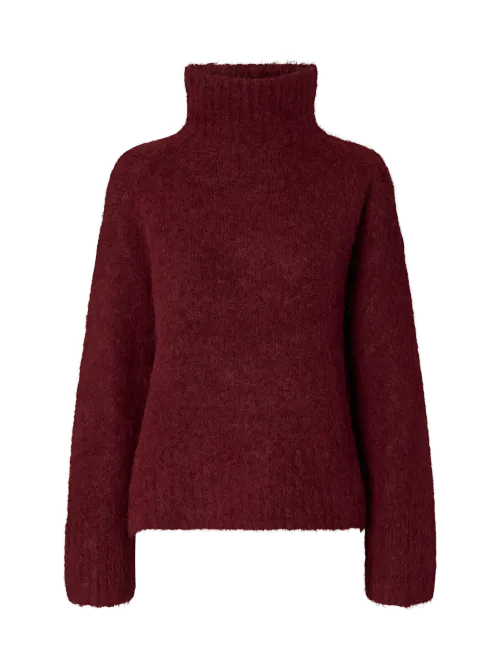 Hovedbilde SlfGabriella Knit High Neck Tawny Port