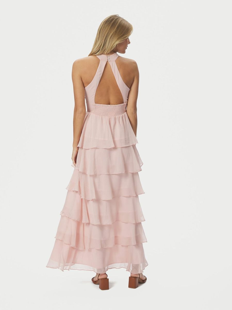 Cleoni Solid Chiffon Dress Rose