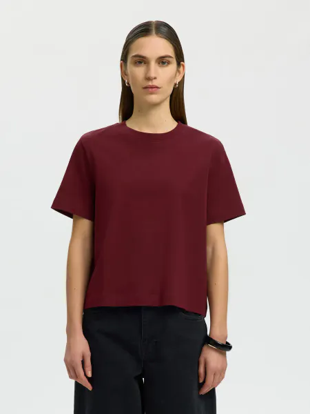 Hovedbilde SlfEssential Boxy Tee Tawny Port