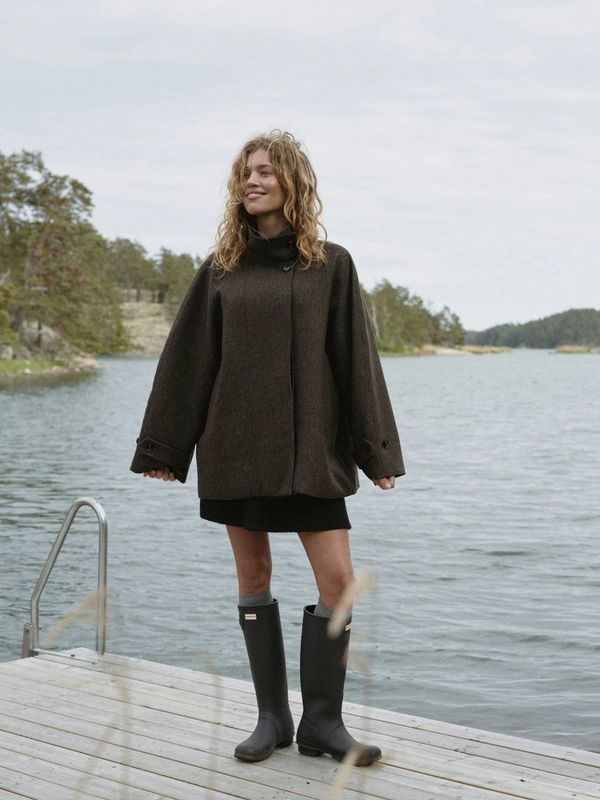 Mariel Mini Check Jacket Brown