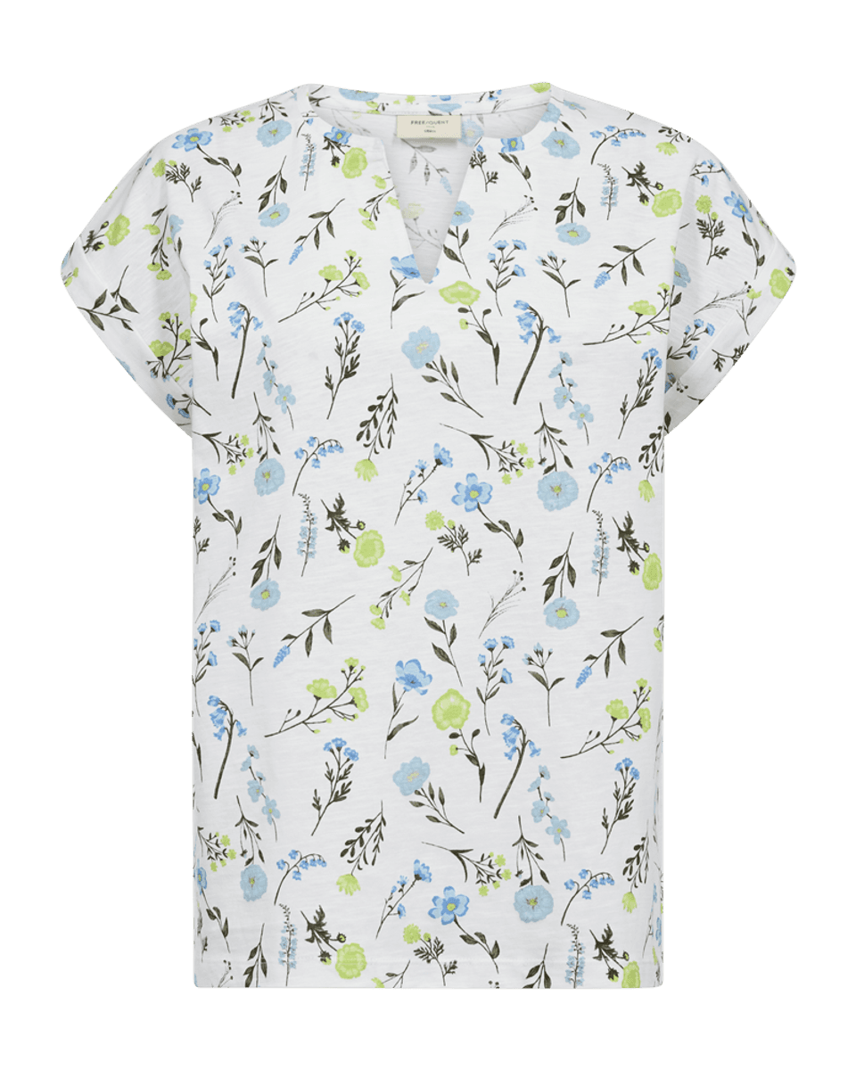 Viva Tee Print Offwhite W Sharp Green