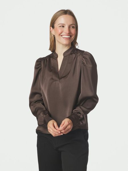 Hovedbilde Rosslyn Heavy Sateen Blouse Dark Brown