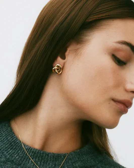 Hovedbilde Infinity Knot Studs L Gold