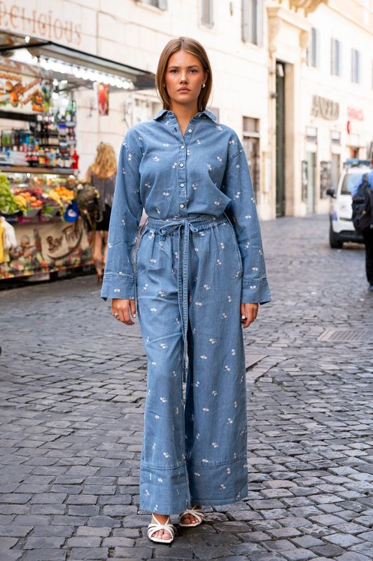Elida Pant Denim Fiore