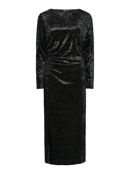 Hovedbilde YasTillia Velvet Long Dress Black W. Rhinestones