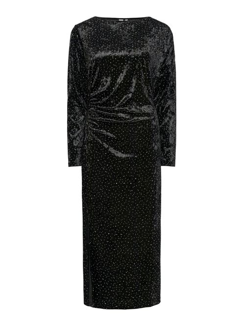 Hovedbilde YasTillia Velvet Long Dress Black W. Rhinestones