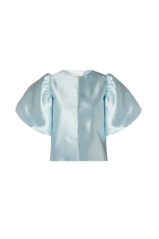 Cleo Pouf Sleeve Blouse Ice Blue