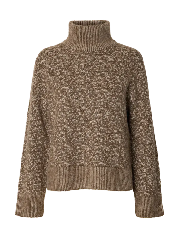 SlwLulu Duo Knit High Neck Dachshund Birch