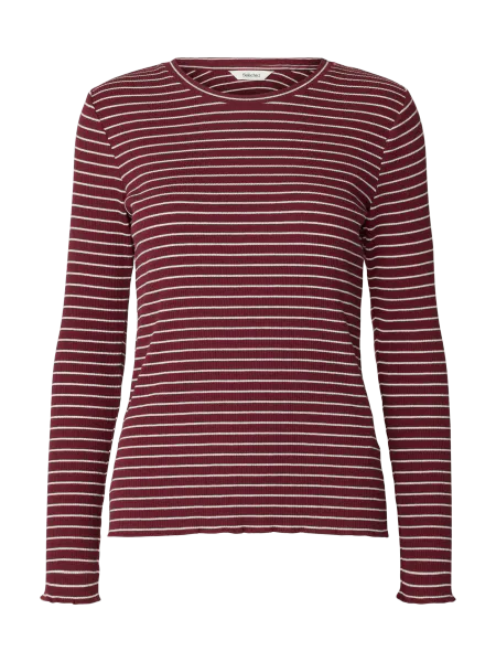 Hovedbilde SlfAnnaLs Crew Neck Oatmeal Snow white stripes