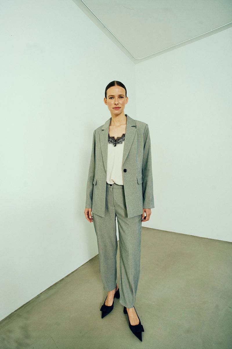 Caia Pants Light Grey Melange