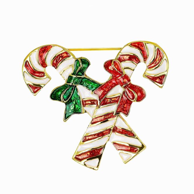 Hovedbilde Brosje Candycane Gull