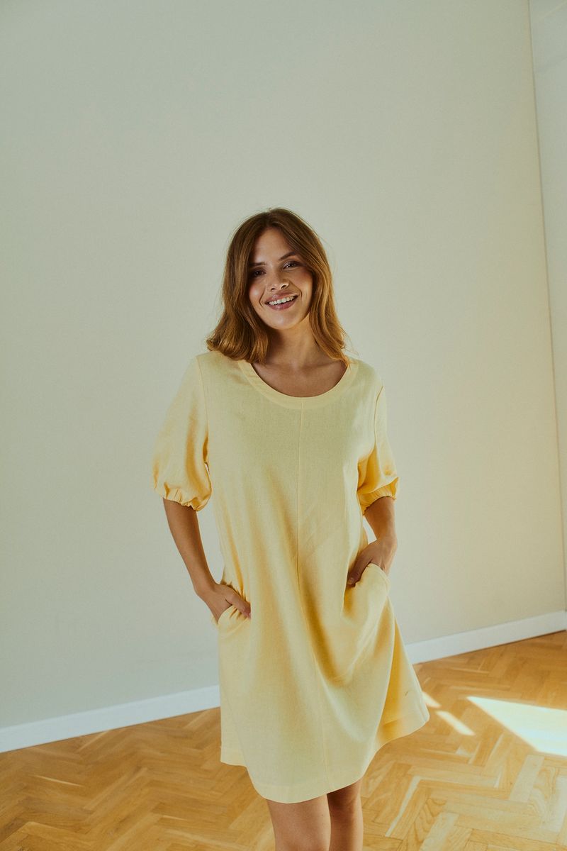 Lava Dress Balloon Sleeve Golden Haze