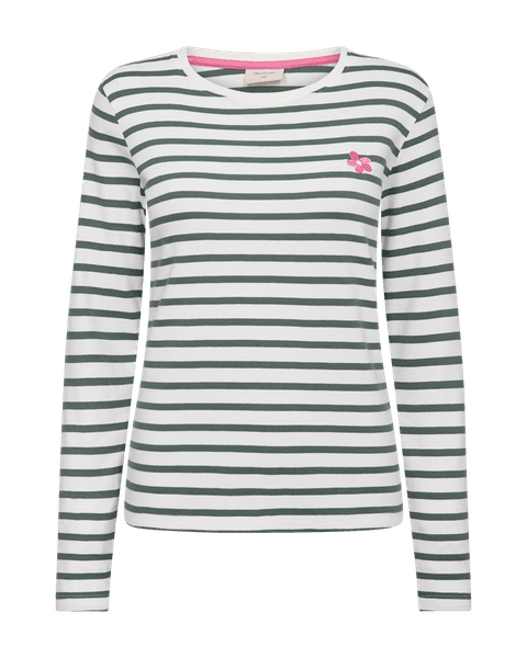 Hovedbilde Famila Tee Stiped Star Offwhite W Dark Forest