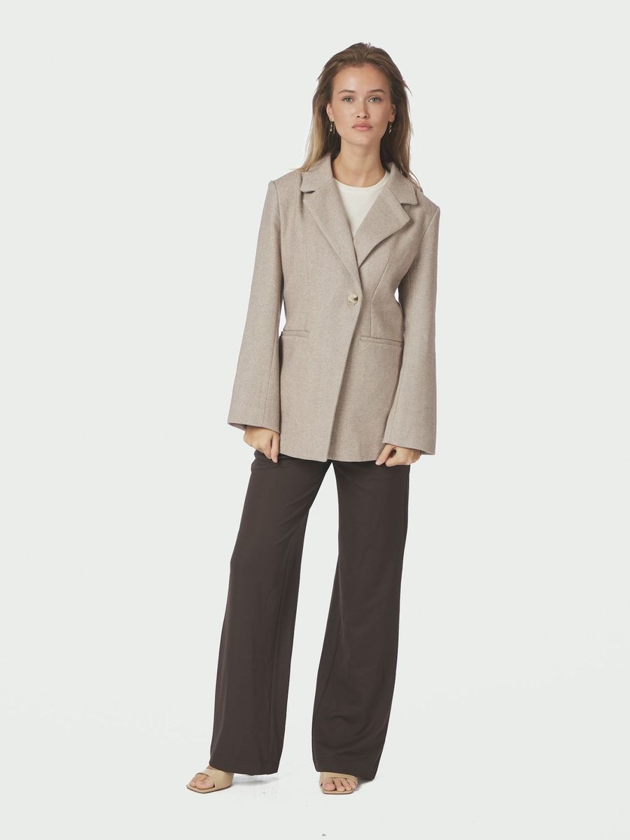 Bowie Herringbone S Blazer Sand