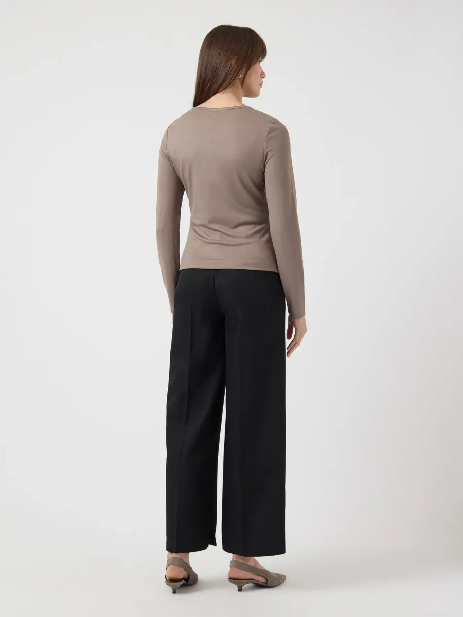 YasPaloma Ls Top Taupe Gray