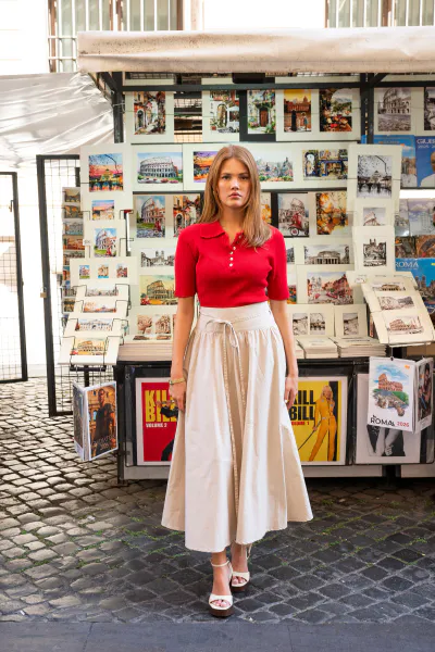 Hovedbilde Astrid Skirt Golden Beige Poplin