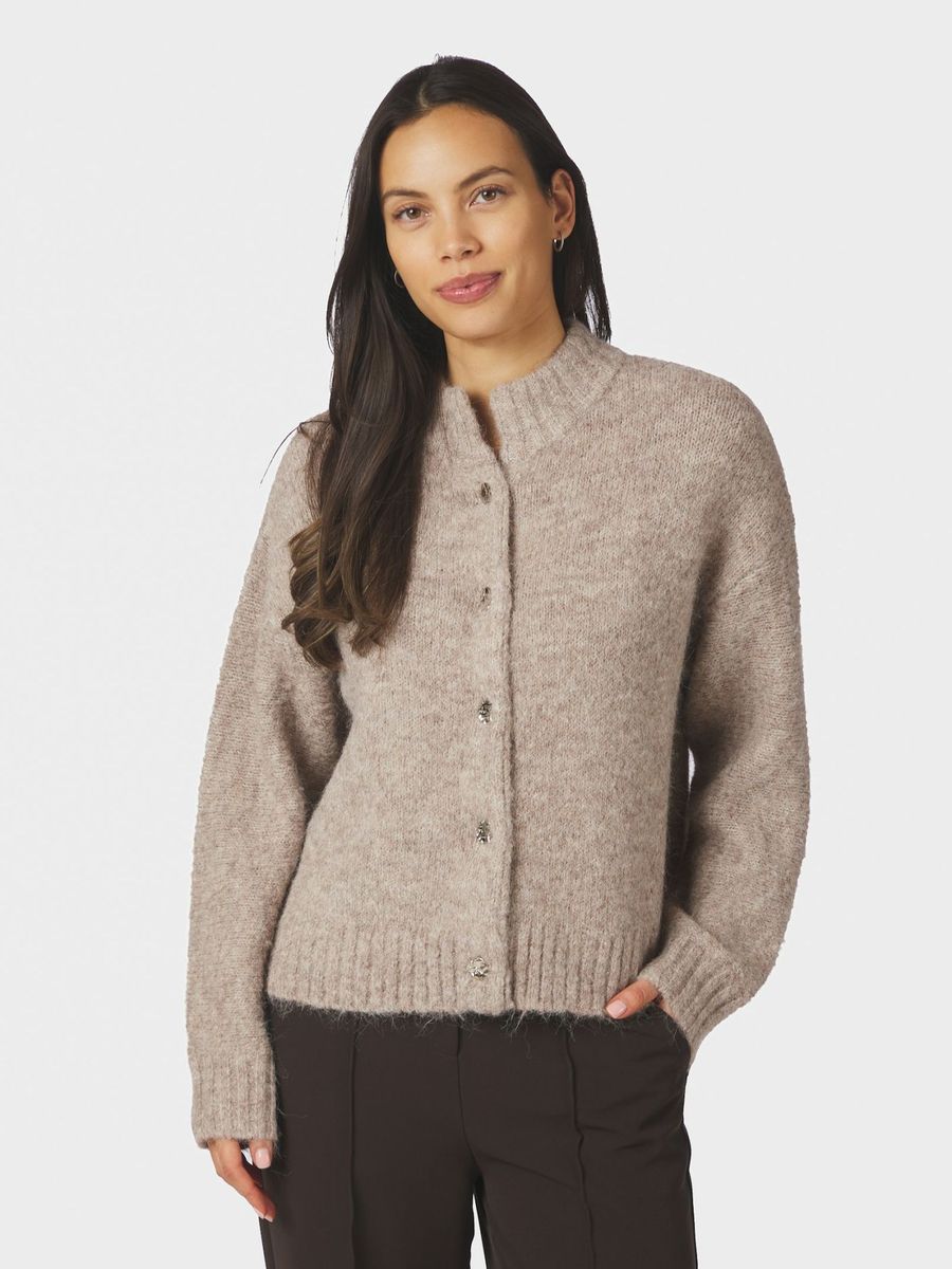 Taura FLuffy Knit Cardigan Beige