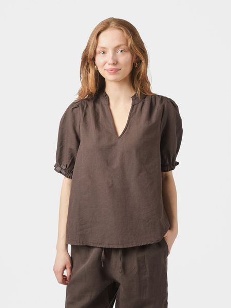 Hovedbilde Odesa Linen Blouse Dark Brown