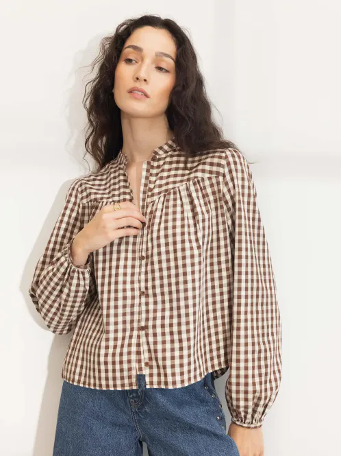 Hovedbilde Bellier Blouse Brown Check