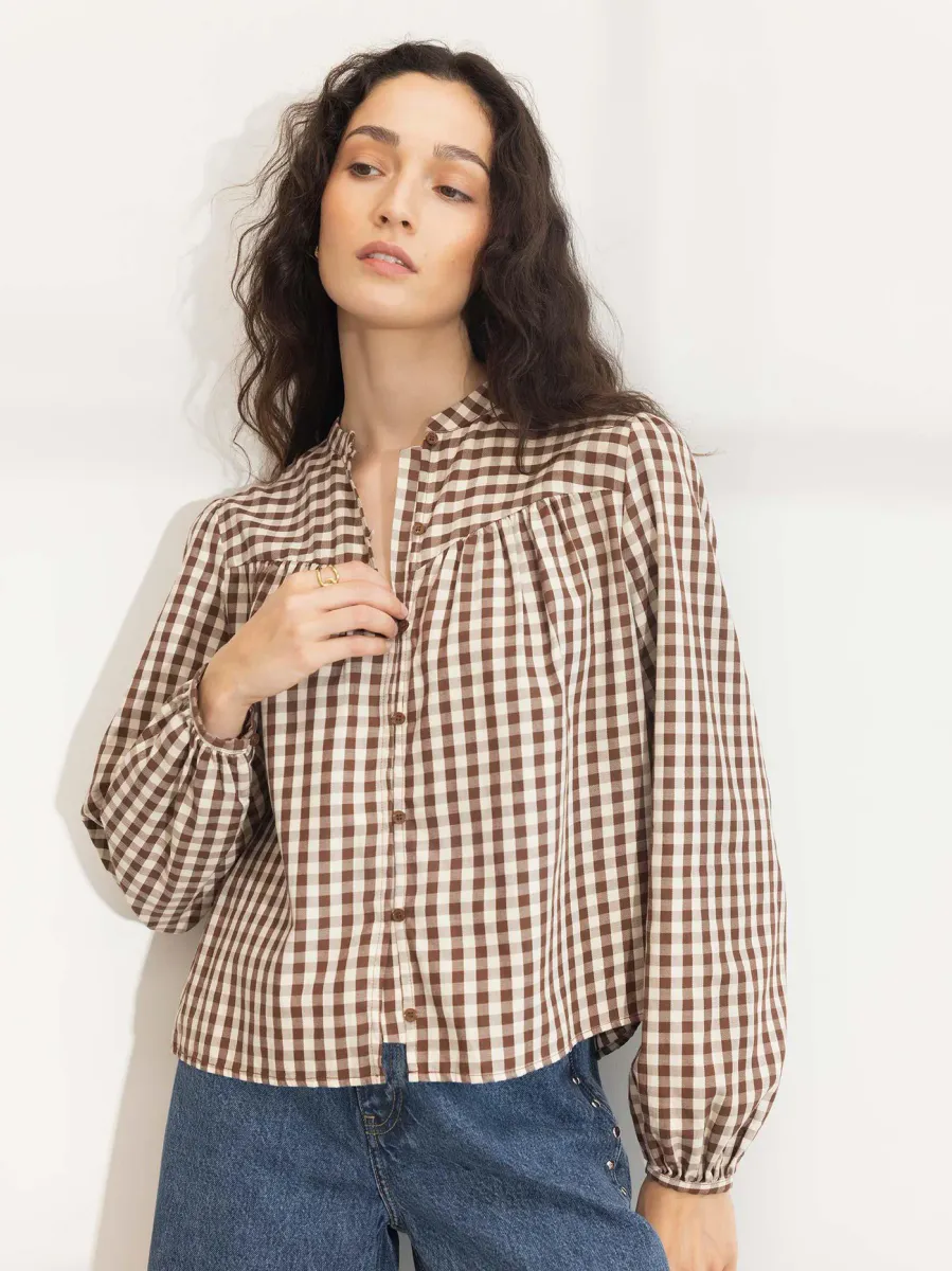 Bellier Blouse Brown Check