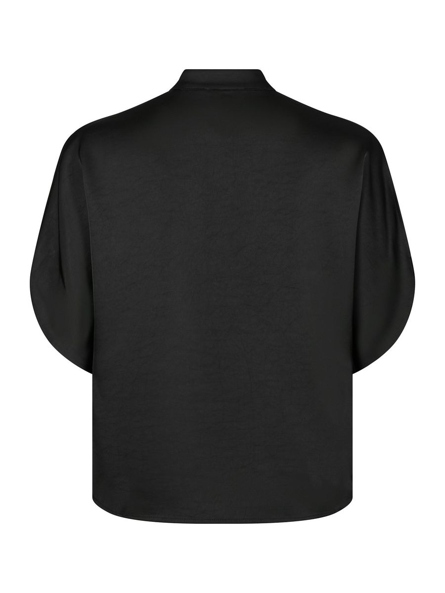 Anelle Heavy Sateen Blouse Black