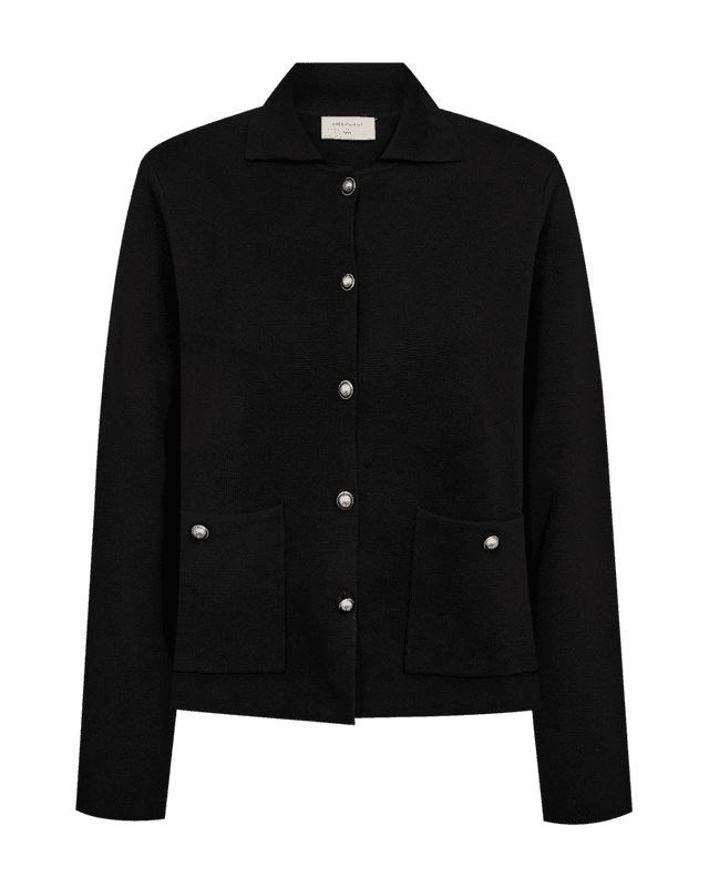 Ani Cardigan Interlock Knit Black